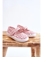 Dziecięce Baleriny Na Rzep W Print Różowe Selah