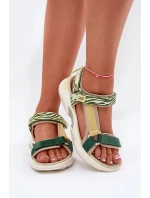 Sandały Damskie Na Rzepy D.Franklin DFSH406003 Zielone