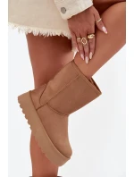 Damskie Śniegowce Ocieplone Futerkiem Camel Abrams Damskie Śniegowce Ocieplone Futerkiem Camel Abrams