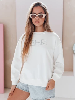 Dámska nadrozmerná mikina s výšivkou EASYJOY biela FashionStreet BY1514
