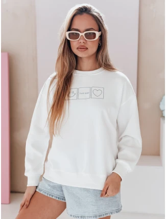 Dámska nadrozmerná mikina s výšivkou EASYJOY biela FashionStreet BY1514 Dámska nadrozmerná mikina s výšivkou EASYJOY biela FashionStreet BY1514
