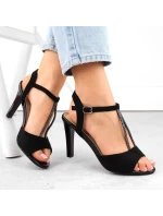 Čierne semišové sandále Sergio Leone W SK438