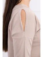 Šaty s potlačou Love béžovej