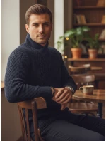 Pánsky čierny sveter FashionStreet WX2253