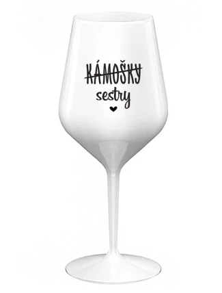 Fľaše - SISTERS - biely nerozbitný pohár na víno 470 ml Fľaše - SISTERS - biely nerozbitný pohár na víno 470 ml