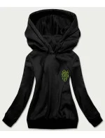 Krátka čierna dámska mikina (26013)