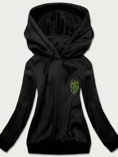 Krátka čierna dámska mikina (26013)