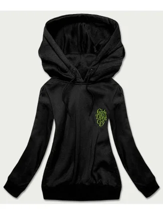 Krátka čierna dámska mikina (26013)