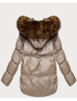 Dámska bunda bomber s kapucňou S'West v béžovej farbe (B8280-12) Dámska bunda bomber s kapucňou S'West v béžovej farbe (B8280-12)