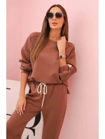 Súprava mikina + nohavice maslovo hnedá