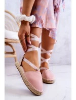 Damskie Wiązane Espadryle Big Star JJ274864 Różowe
