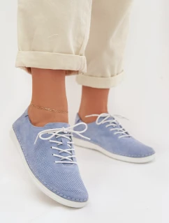 Dámske topánky z prírodného semišu LR61-7080 Blue
