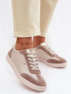 Dámske tenisky z prírodnej kože LR61-7091 Beige