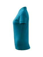 Dámska polokošeľa Pique tmavo tyrkysová