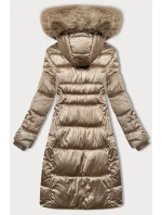 Zimná plus size prešívaná bunda s kapucňou S'west beige (B8267-12) Zimná plus size prešívaná bunda s kapucňou S'west beige (B8267-12)