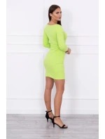 Šaty s výstrihom na gombíky kivi