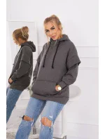 Mikina Warm-up s polovičným zipsom v grafitovej farbe