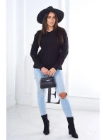 Sveter s pleteninou čierny Sveter s pleteninou čierny