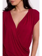 B288 Viskózový zavinovací top s výstrihom do V - bordový B288 Viskózový zavinovací top s výstrihom do V - bordový