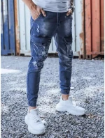 Modré pánske nohavice FashionStreet UX3285 Modré pánske nohavice FashionStreet UX3285