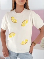 Dámsky nadrozmerný sveter Lemon Lemon Ecru FashionStreet MY2475 Dámsky nadrozmerný sveter Lemon Lemon Ecru FashionStreet MY2475
