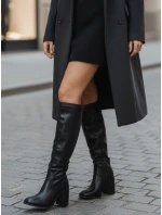 Dámske čierne čižmy na podpätku FashionStreet ZY1334