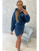 Zateplené šaty s džínsovým obálkovým spodkom