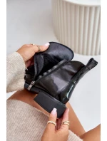 Lakované kožené členkové topánky so zateplením Black Bellani Lakované kožené členkové topánky so zateplením Black Bellani