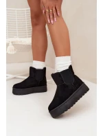 Damskie Śniegowce Z Elastyczną Wstawką Czarne Kiora