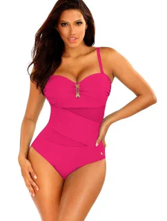 Dámske jednodielne plavky Tiger5 S8030TG1-2d tmavo ružové - Self