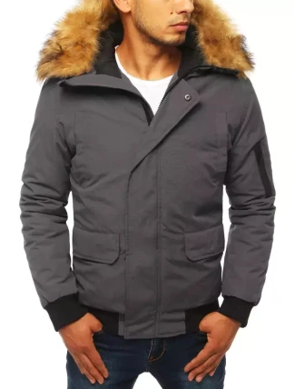 FashionStreet tmavosivá pánska zimná bunda TX3942