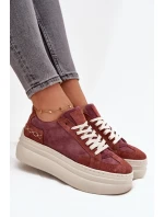 Semišové tenisky na pevnej platforme Zazoo N1270S3 Purple Semišové tenisky na pevnej platforme Zazoo N1270S3 Purple
