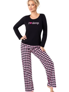 Dámske dlhé čierne pyžamo Sleep - Donna