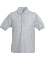 Fruit of the Loom Kids 65/35 Polo Detské piqué polo 16.3417 melírovaná šedá Fruit of the Loom Kids 65/35 Polo Detské piqué polo 16.3417 melírovaná šedá
