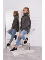 Zateplená mikina so zipsom na chrbte grafitová Zateplená mikina so zipsom na chrbte grafitová