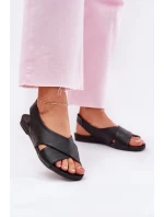 Zazoo 40407 Sandały Skórzane Damskie Czarne
