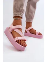 Dámske sandále na platforme Big Star - ružové