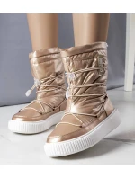 Dámske metalické INT1783B zateplené snehule Béžová - Big Star