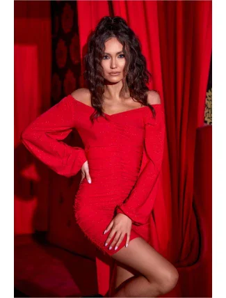 Krátke šaty SUK0430 186668 červené - Roco Fashion Krátke šaty SUK0430 186668 červené - Roco Fashion