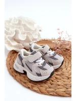 Dziecięce Buty Sportowe Sneakersy Na Rzep Szare Rulagia