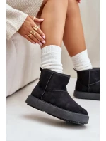 Dámske tenisky na platforme Eco Suede Black Atteria