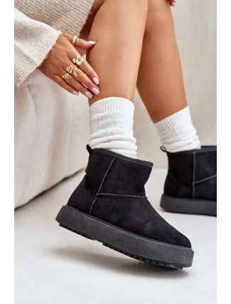 Dámske tenisky na platforme Eco Suede Black Atteria