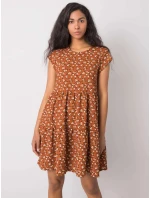 Dámske šaty D50051Z30268 001 Hnedé s kvetmi - FPrice