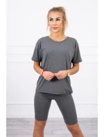 Komplet top+legginsy grafitowy
