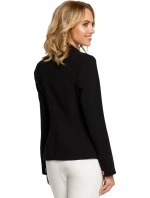 M051 Sako s jedným gombíkom a golierom s kšiltom - čierne