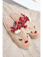 Świąteczne Kapcie Z Motywem Renifera Beżowe Sylaia