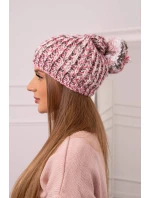 Dámska čiapka s brmbolcom Maria K335 púdrovo ružová