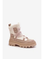Botki Z Futerkiem Typu Baranek Beżowe Merilana