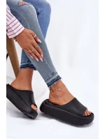 Piankowe Klapki Damskie Na Platformie Czarne Xalvania