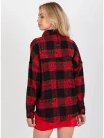 Košeľa DN KS 3990.95P čierna a červená